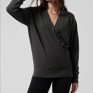 NWT Athleta Purana V-Neck Wrap Sweatshirt
